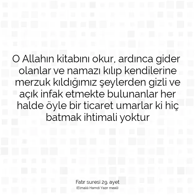 Ayetbul | Kuran Mealleri | Quran | Fatır suresi 29. ayet