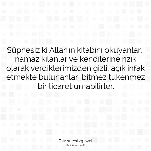 Ayetbul | Kuran Mealleri | Quran | Fatır suresi 29. ayet