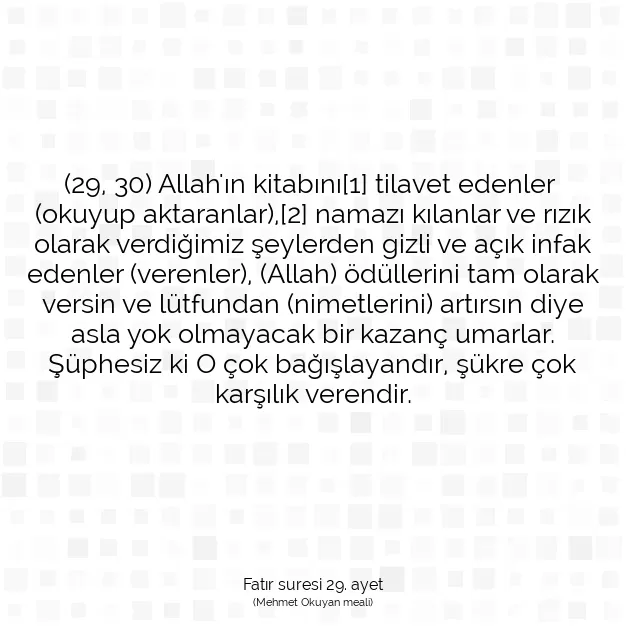 Ayetbul | Kuran Mealleri | Quran | Fatır suresi 29. ayet