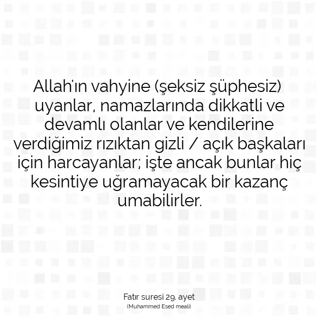 Ayetbul | Kuran Mealleri | Quran | Fatır suresi 29. ayet