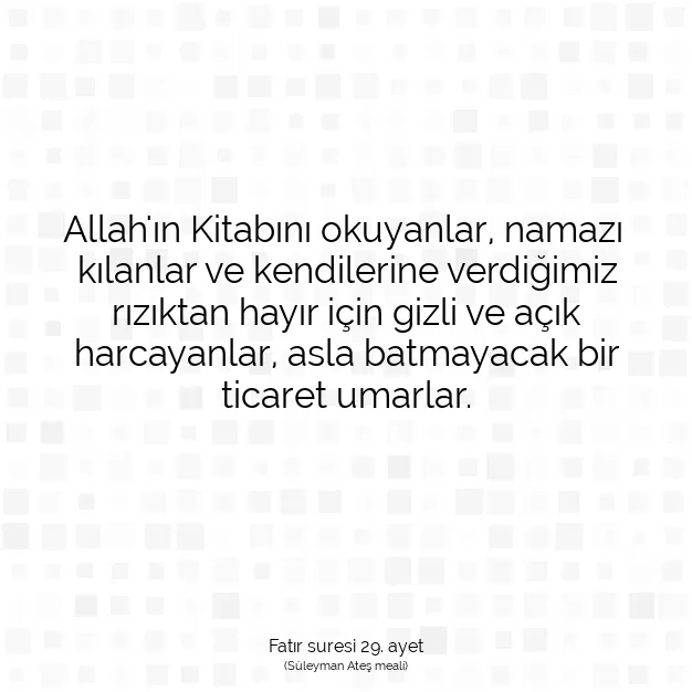 Ayetbul | Kuran Mealleri | Quran | Fatır suresi 29. ayet