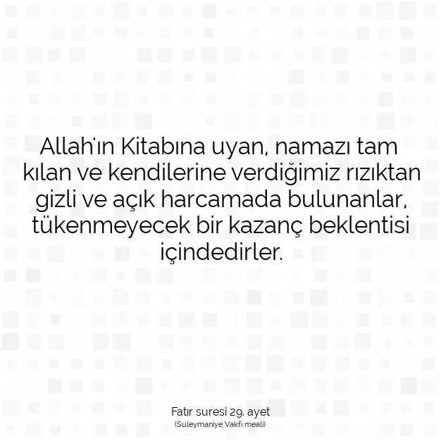 Ayetbul | Kuran Mealleri | Quran | Fatır suresi 29. ayet