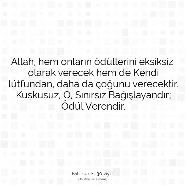 Ayetbul | Kuran Mealleri | Quran | Fatır suresi 30. ayet