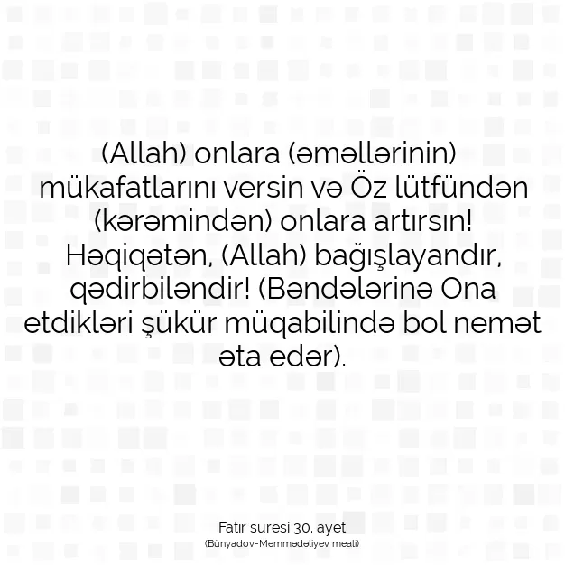 Ayetbul | Kuran Mealleri | Quran | Fatır suresi 30. ayet