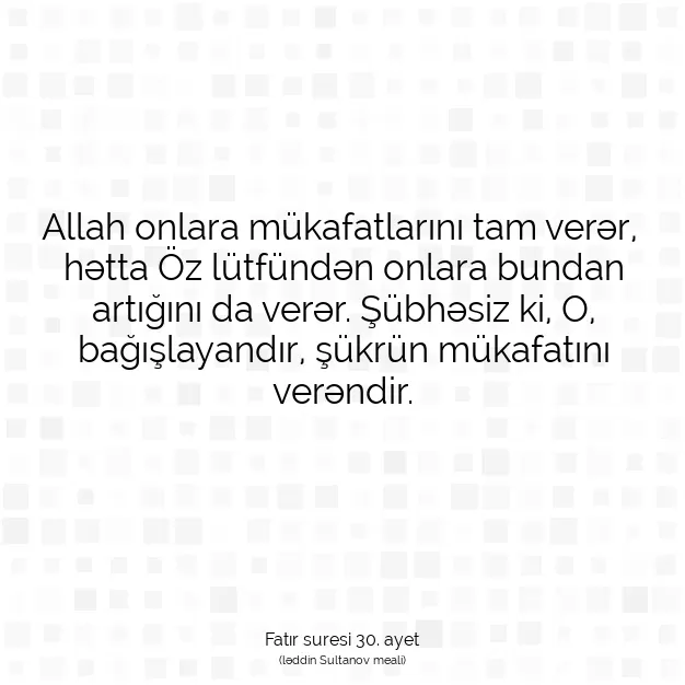 Ayetbul | Kuran Mealleri | Quran | Fatır suresi 30. ayet