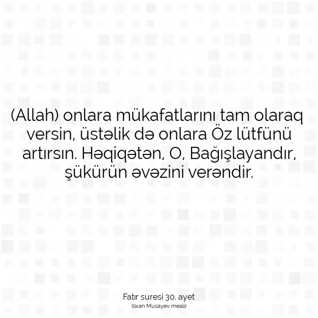 Ayetbul | Kuran Mealleri | Quran | Fatır suresi 30. ayet