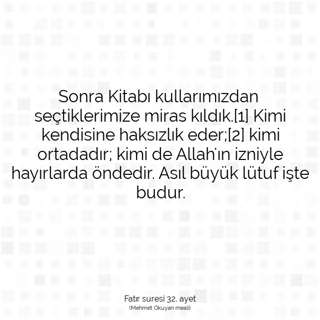 Ayetbul | Kuran Mealleri | Quran | Fatır suresi 32. ayet