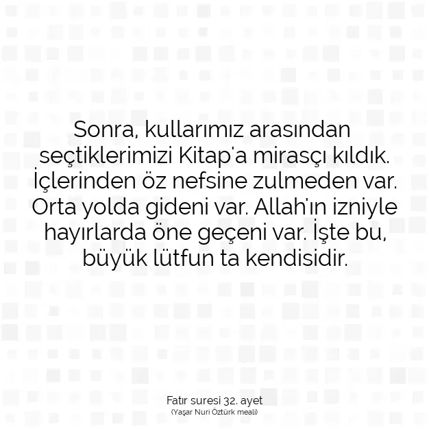 Ayetbul | Kuran Mealleri | Quran | Fatır suresi 32. ayet