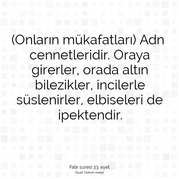 Ayetbul | Kuran Mealleri | Quran | Fatır suresi 33. ayet