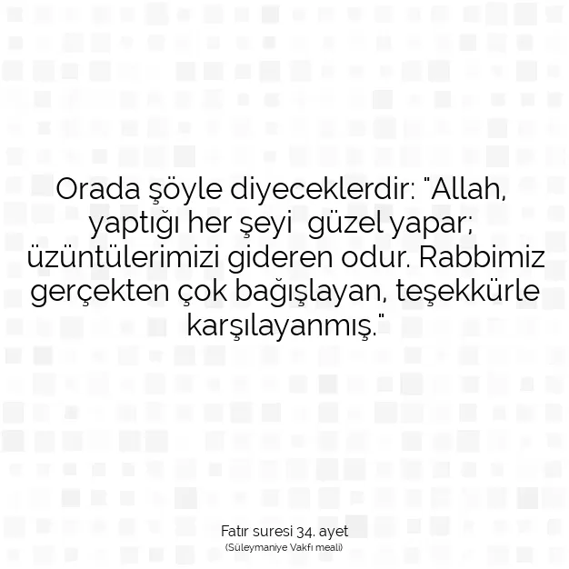 Ayetbul | Kuran Mealleri | Quran | Fatır suresi 34. ayet