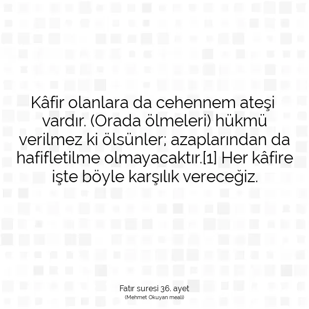 Ayetbul | Kuran Mealleri | Quran | Fatır suresi 36. ayet