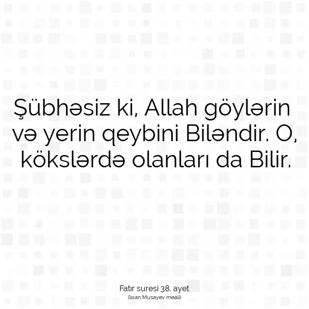 Ayetbul | Kuran Mealleri | Quran | Fatır suresi 38. ayet