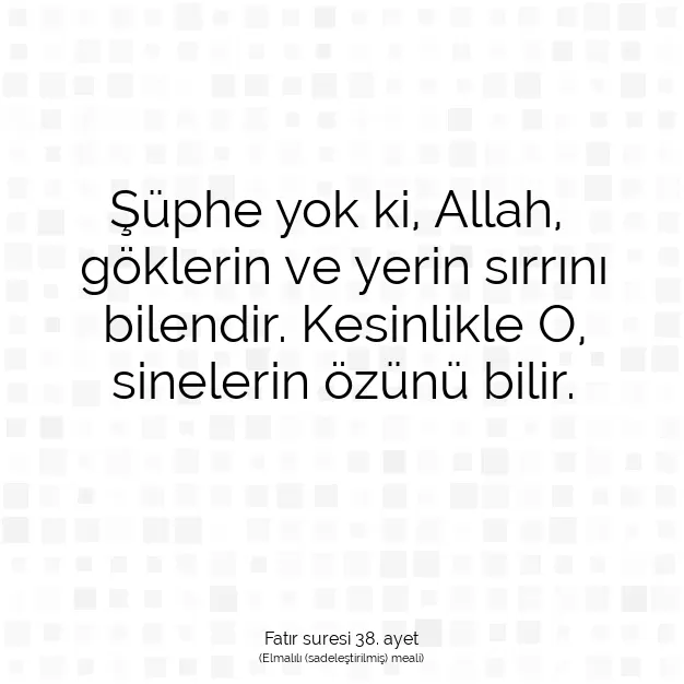 Ayetbul | Kuran Mealleri | Quran | Fatır suresi 38. ayet