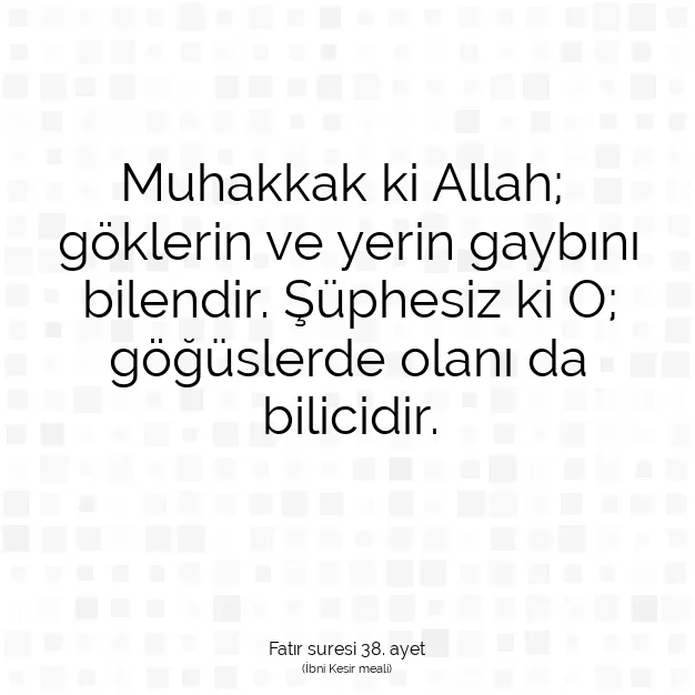 Ayetbul | Kuran Mealleri | Quran | Fatır suresi 38. ayet