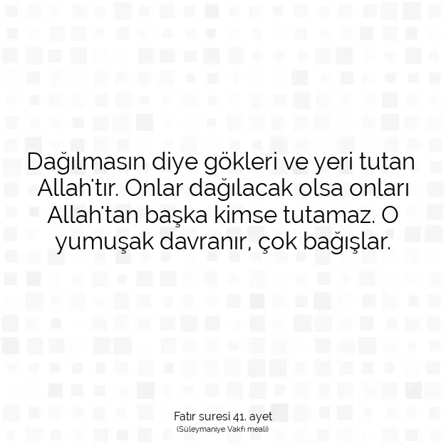 Ayetbul | Kuran Mealleri | Quran | Fatır suresi 41. ayet