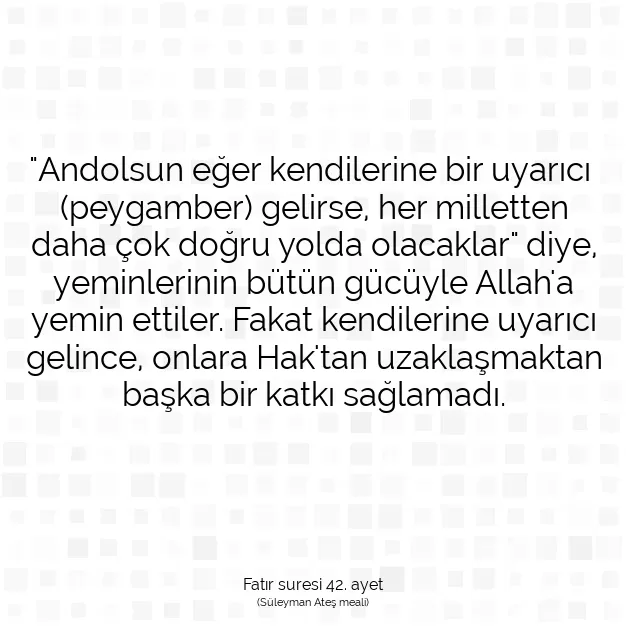 Ayetbul | Kuran Mealleri | Quran | Fatır suresi 42. ayet