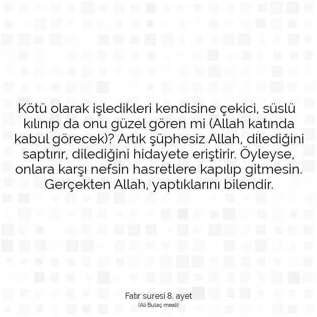 Ayetbul | Kuran Mealleri | Quran | Fatır suresi 8. ayet