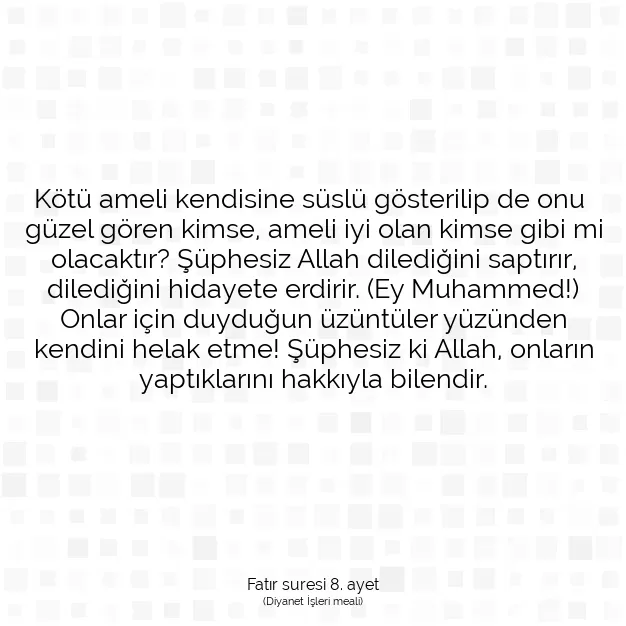 Ayetbul | Kuran Mealleri | Quran | Fatır suresi 8. ayet