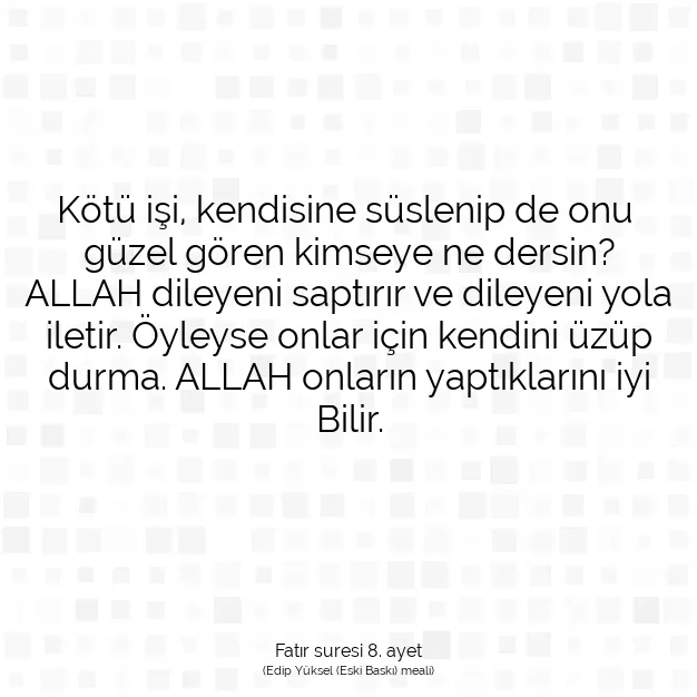 Ayetbul | Kuran Mealleri | Quran | Fatır suresi 8. ayet