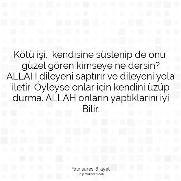 Ayetbul | Kuran Mealleri | Quran | Fatır suresi 8. ayet