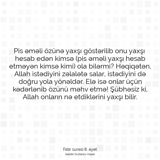 Ayetbul | Kuran Mealleri | Quran | Fatır suresi 8. ayet