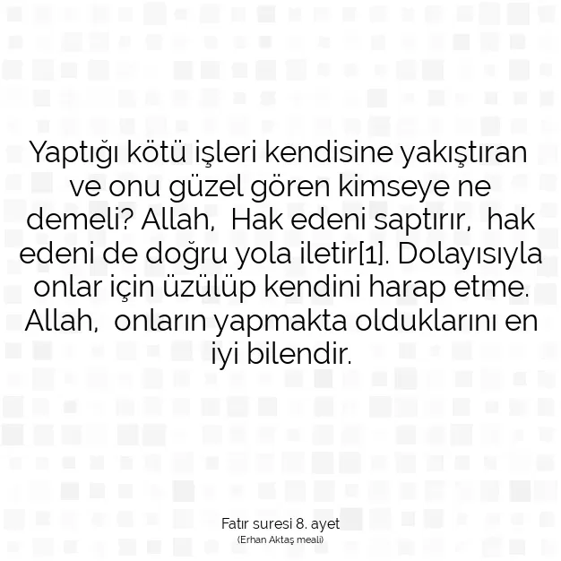 Ayetbul | Kuran Mealleri | Quran | Fatır suresi 8. ayet