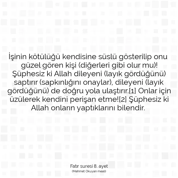 Ayetbul | Kuran Mealleri | Quran | Fatır suresi 8. ayet