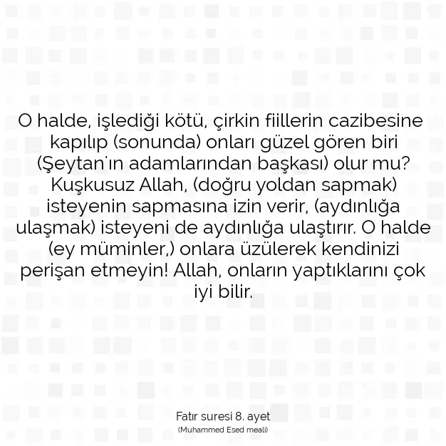 Ayetbul | Kuran Mealleri | Quran | Fatır suresi 8. ayet