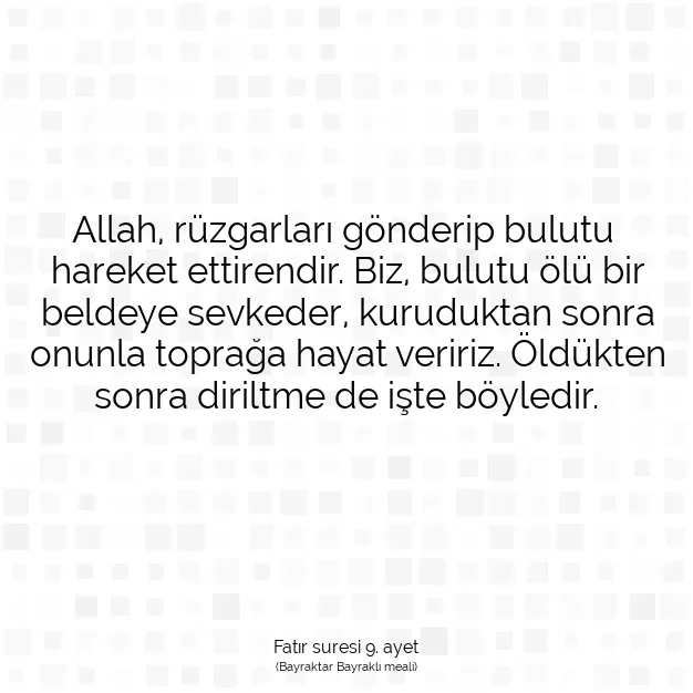 Ayetbul | Kuran Mealleri | Quran | Fatır suresi 9. ayet