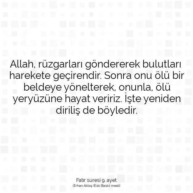 Ayetbul | Kuran Mealleri | Quran | Fatır suresi 9. ayet