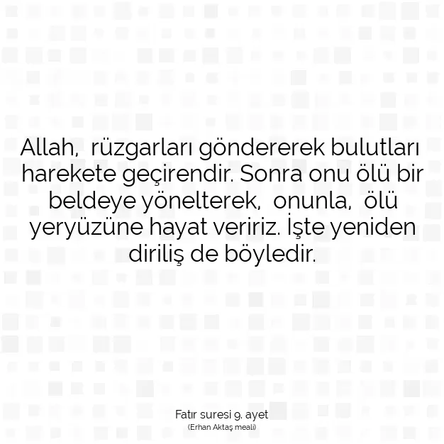 Ayetbul | Kuran Mealleri | Quran | Fatır suresi 9. ayet