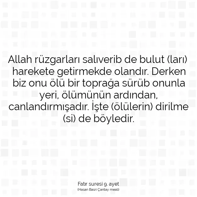 Ayetbul | Kuran Mealleri | Quran | Fatır suresi 9. ayet