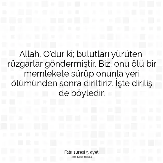 Ayetbul | Kuran Mealleri | Quran | Fatır suresi 9. ayet