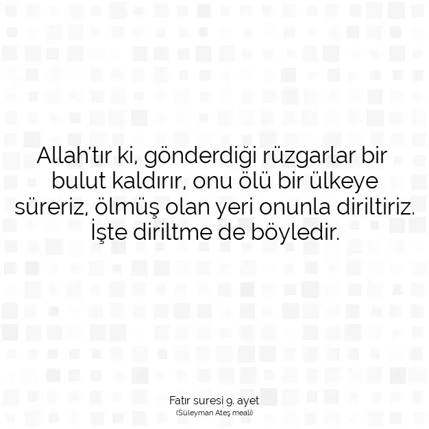 Ayetbul | Kuran Mealleri | Quran | Fatır suresi 9. ayet