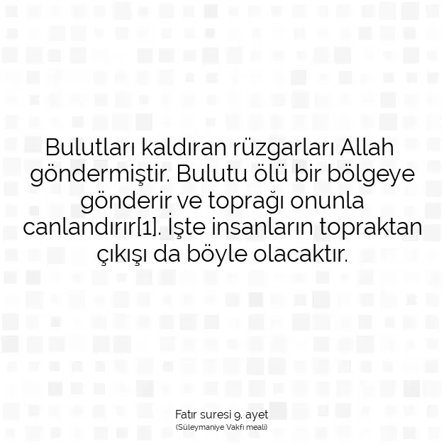 Ayetbul | Kuran Mealleri | Quran | Fatır suresi 9. ayet