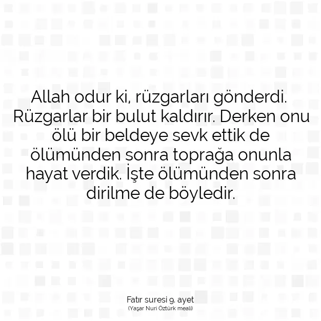 Ayetbul | Kuran Mealleri | Quran | Fatır suresi 9. ayet