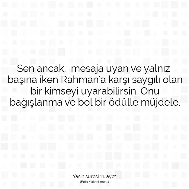 Ayetbul | Kuran Mealleri | Quran | Yasin suresi 11. ayet