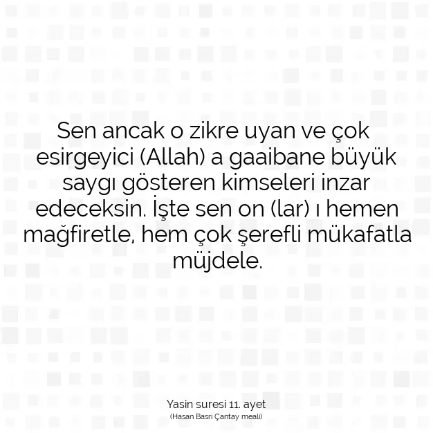 Ayetbul | Kuran Mealleri | Quran | Yasin suresi 11. ayet