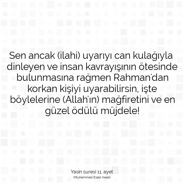 Ayetbul | Kuran Mealleri | Quran | Yasin suresi 11. ayet