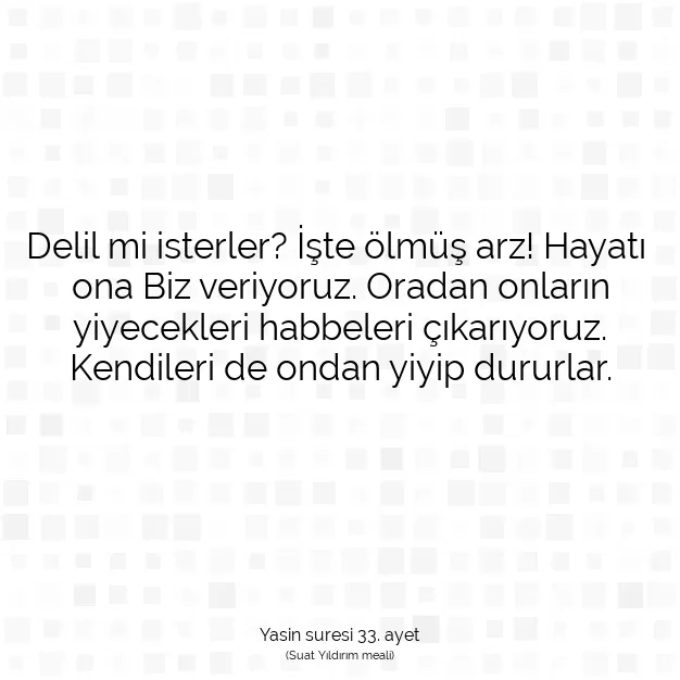 Ayetbul | Kuran Mealleri | Quran | Yasin suresi 33. ayet