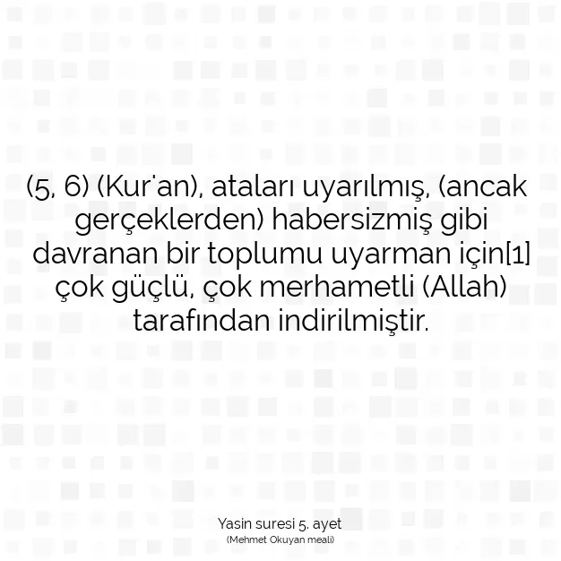 Ayetbul | Kuran Mealleri | Quran | Yasin suresi 5. ayet