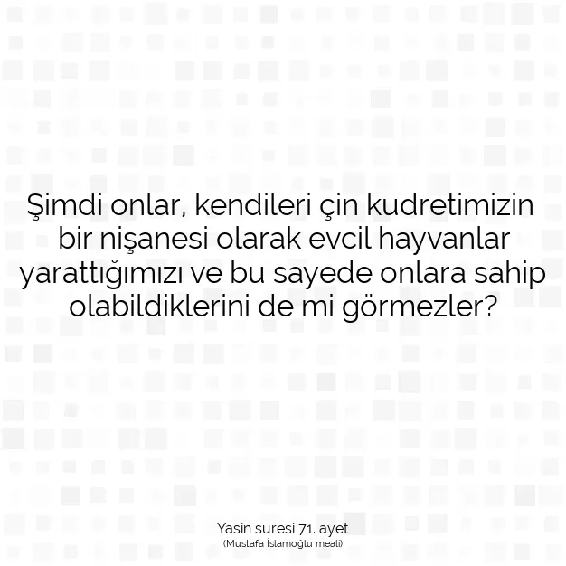 Ayetbul | Kuran Mealleri | Quran | Yasin suresi 71. ayet