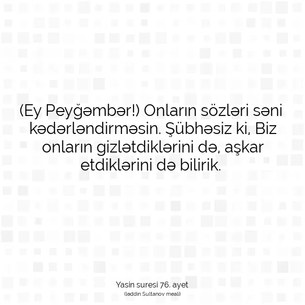 Ayetbul | Kuran Mealleri | Quran | Yasin suresi 76. ayet