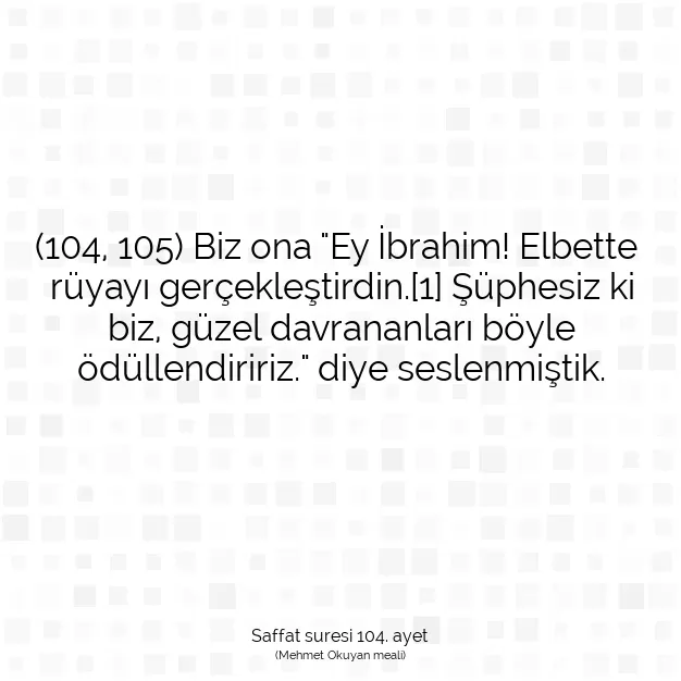 Ayetbul | Kuran Mealleri | Quran | Saffat suresi 104. ayet