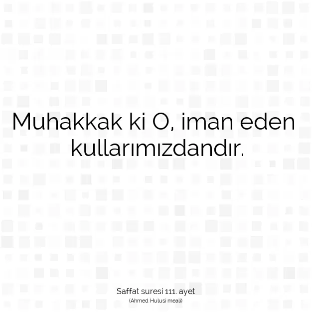 Ayetbul | Kuran Mealleri | Quran | Saffat suresi 111. ayet