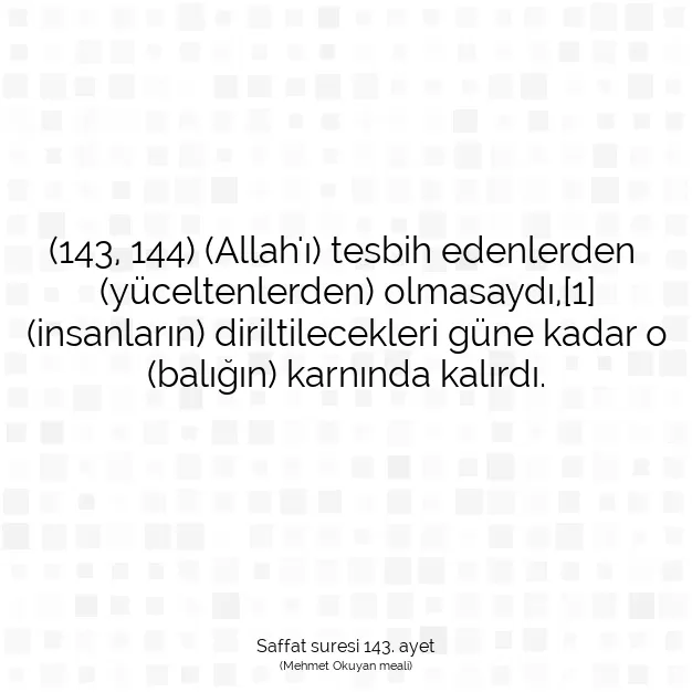 Ayetbul | Kuran Mealleri | Quran | Saffat suresi 143. ayet