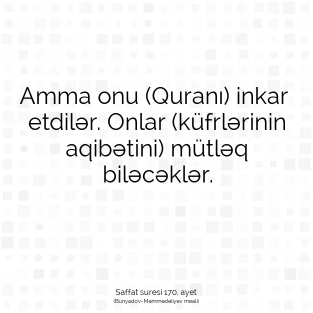 Ayetbul | Kuran Mealleri | Quran | Saffat suresi 170. ayet