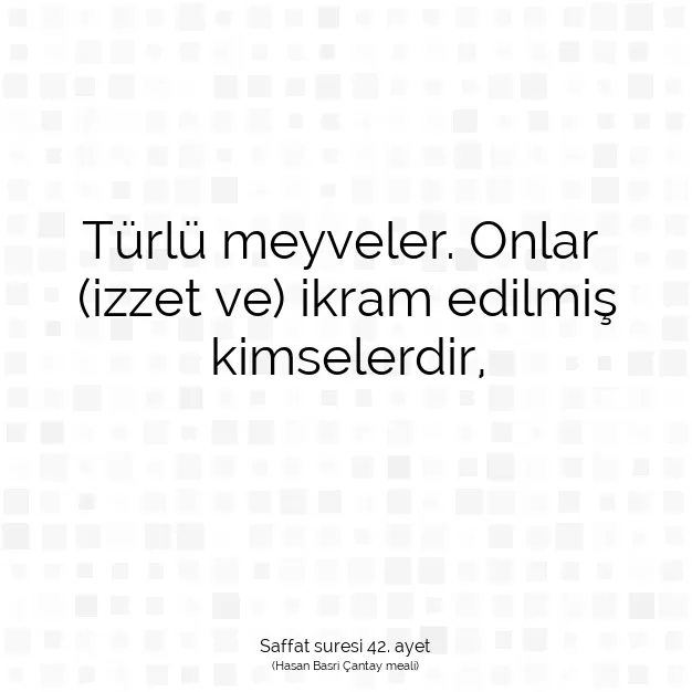 Ayetbul | Kuran Mealleri | Quran | Saffat suresi 42. ayet