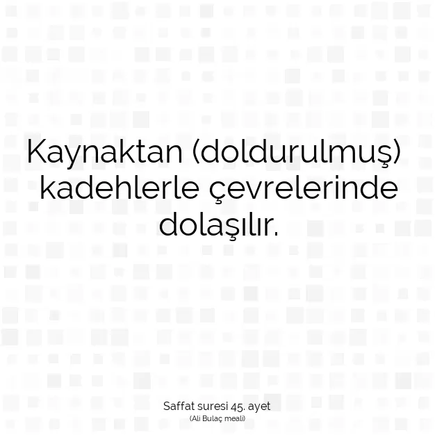 Ayetbul | Kuran Mealleri | Quran | Saffat suresi 45. ayet