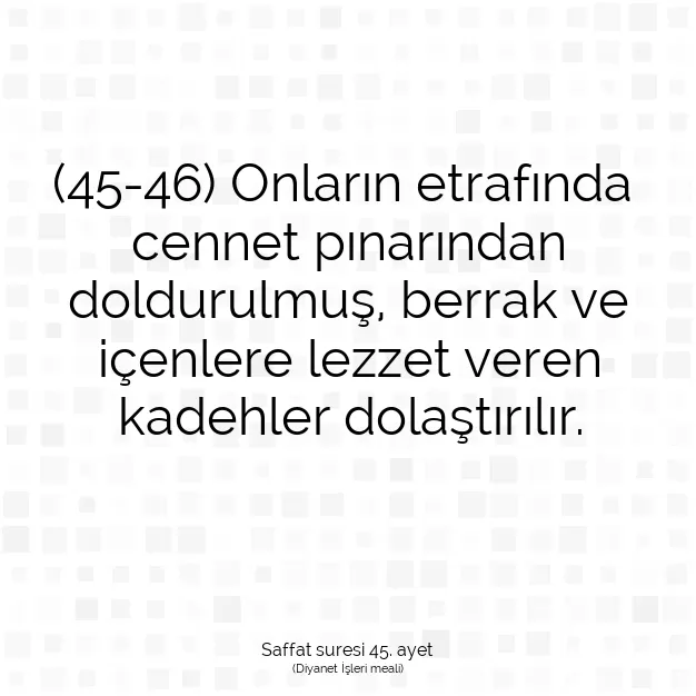 Ayetbul | Kuran Mealleri | Quran | Saffat suresi 45. ayet